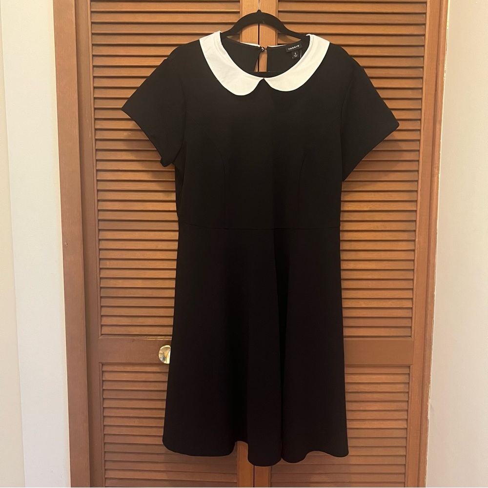 Torrid Black Dress White Peter Pan Collar 2x 18/20 plus size costume Wednesday - Picture 3 of 14